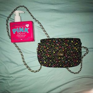 Pink purse and pink body lotion